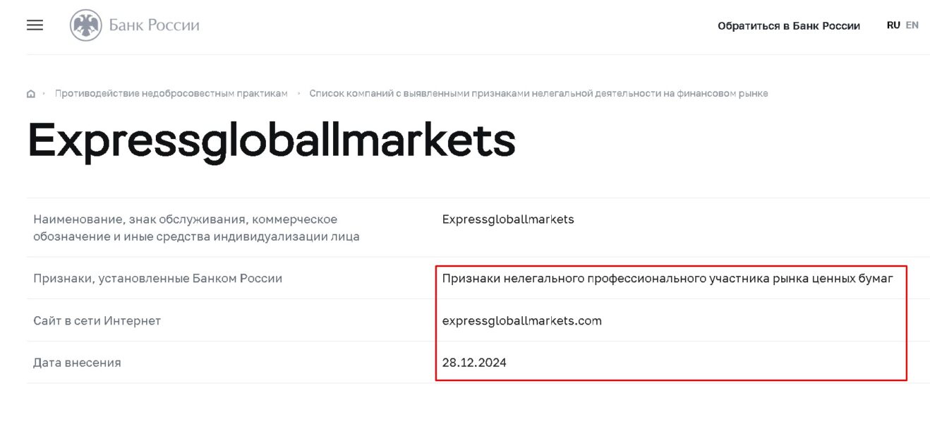 expressgloballmarkets.com